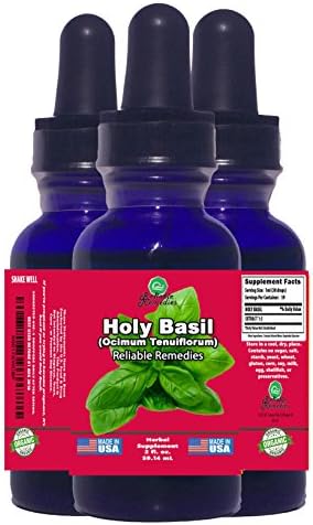 2 OUNCE! - HOLY BASIL (Ocimum Tenuiflorum) BY RELIABLE REMEDIES! - FREE HOME HERBAL HINTS eBook! - ORGANIC LIQUID EXTRACT! - MADE IN AMERICA! - ALCOHOL FREE! - 100% MONEY BACK GUARANTEE! - SALE!