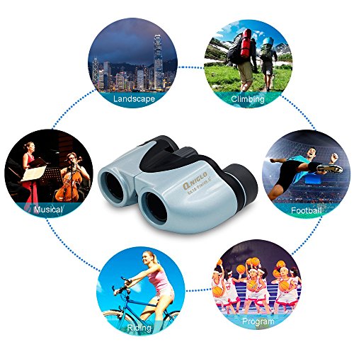 QNIGLO 6X18 Kids Binoculars Toys for 3-12 Year Old Girls Boys Compact Waterproof Binocular for Kids Gifts for Teen Girls Boys Birthday Presents Children Day Gifts(Blue)