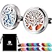 Tatuo 2 Pieces 316L Stainless Steel Car Aromatherapy Essential Oil Diffuser Air Freshener Vent Clip Locket with 48 Pieces Replacement Felt Pad (Cloud, Tree Patterns-Silvery)