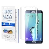 Galaxy S6 Edge Plus Screen Protector,Galaxy S6 Edge Plus Screen Protector Tempered Glass,Thinkcase Galaxy S6 Screen Protector Full Coverage [Curved Crystal] PET Film, Ultra HD /Definition Invisible