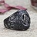 Mens Black Plated Stainless Steel Mason Masonic Freemason Ring Band Size,11