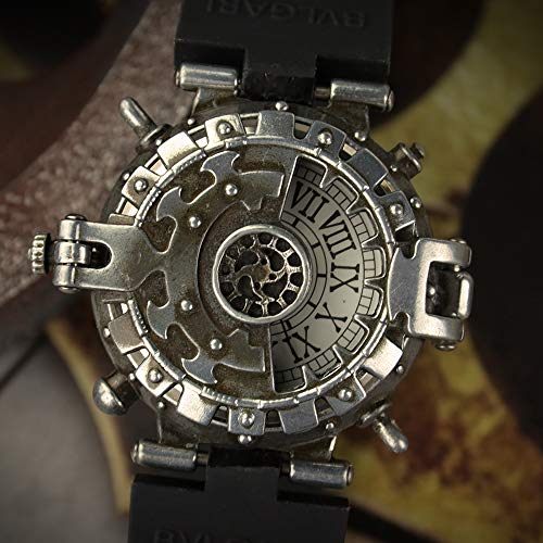 Sundial Compass with Leather Case and Chain - Push Open Compass - Steampunk Accessory - Antiquated Finish Beautiful Handmade Gift -Sundial Clock - Thumbnail 2