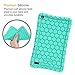 Fintie Silicone Case for Amazon Fire 7 Tablet (Previous Generation 7th, 2017 Release) - [Honey Comb Upgraded Version] [Kids Friendly] Light Weight [Anti Slip] Shock Proof Protective Cover, Turquoise
