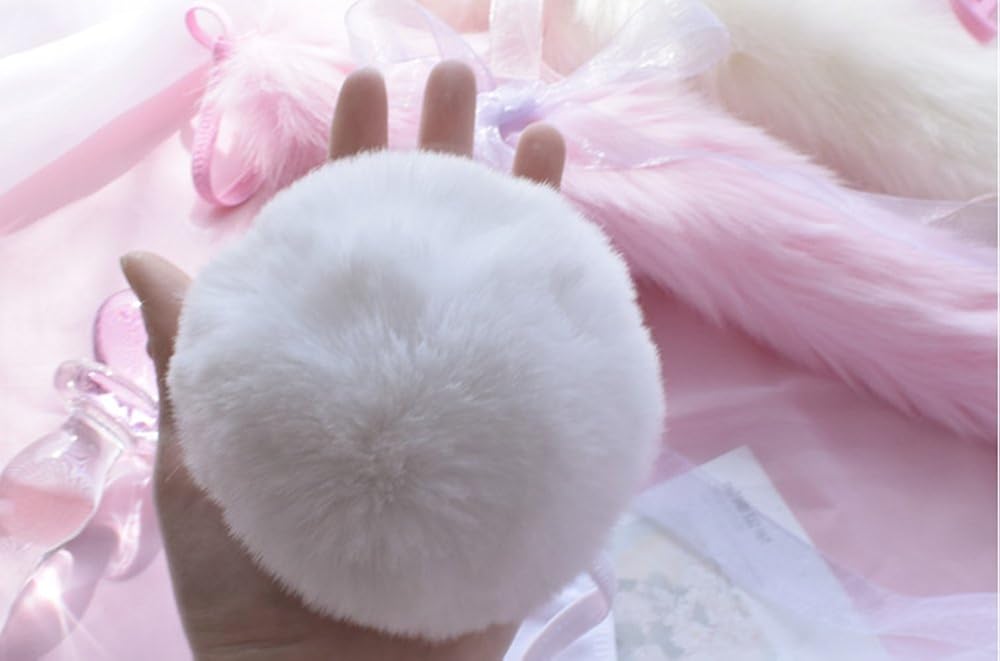 TOMORI Womens Sexy Thong Pantie Cute Rabbit Tail G-String Fur Ball Bikini T-Back Cosplay Underwear (White): Clothing