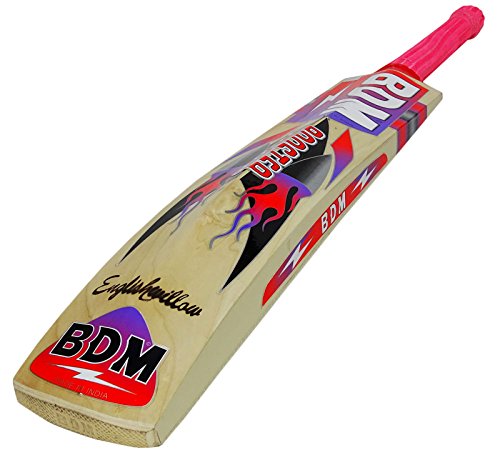 Booster BDM English Willow Wood Cricket Bat With Carry Manau Candle Handle - Adult Sizes 6
