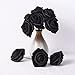 Febou Artificial Flowers 50pcs Real Touch Artificial Foam Roses with Stems for Decoration DIY Wedding Bouquets Centerpieces Bridal Shower Party Home Decoration (Black)