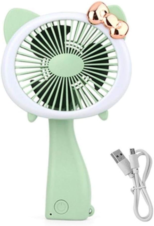 Abn Mini Fan LED light handheld Fan USB Rechargeable Portable Folding
