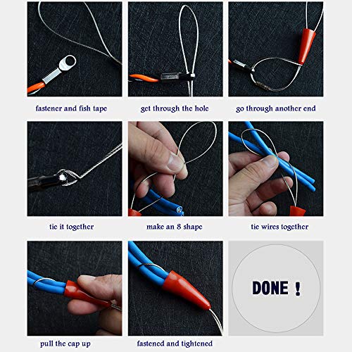 image for ezitown 3 core woven wire puller set 30meters 100FT cable pulling elec