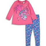 Trolls Poppy Toddler Girls' Long-Sleeve Fashion T-Shirt & Leggings Outfit Set, Pink (2T)