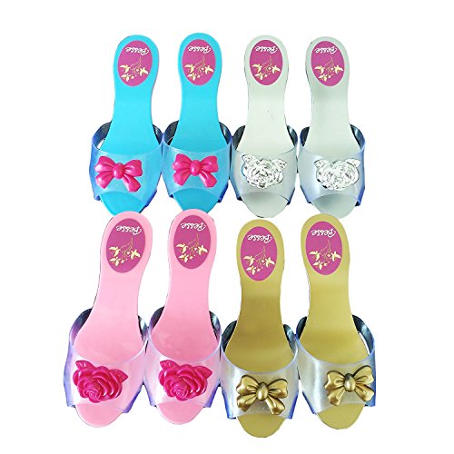 Princess Dress Up & Play Shoe and Jewelry Boutique (Includes 4 Pairs of Shoes + Multiple Fashion Accessories) - This dressup princess jewelry set is the best gift for girls age 2 - 10