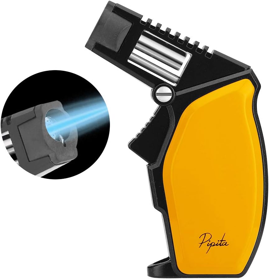 PIPITA Cigar Lighter Gift Set, Single Jet Blue Flame Torch Lighter & Cigar Cutter and Cigar Ashtray Set - Image 5