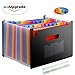 Accordian File Organizer,24 Pockets Expanding File Folder with Expandable Cover,Portable Expandable Plastic Filing Box,Accordion Bill/Paper/Document/Receipt Organizer with Colored Tabs(A4/Letter Size)