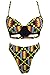 Sisiyer Women's African Geometric Print Cut Out High Waist 2PCS Bikini Swimsuit