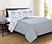 Home Fashion Designs Portia Collection Quilt Set, Full/Queen, Frost Grey