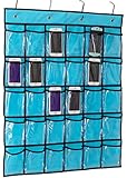 Kimbora Classroom Pocket Chart for Teacher Cell Phones Holder Door Hanging Calculator Organizer, 30 Clear Pockets