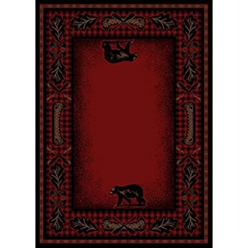 Rug Empire Rustic Lodge Cabin Bear Walk Area Rug, 7'10