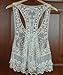 SYILA Women's Floral Sleeveless Vintage Crochet Knit Lace Vest Tank Top Shirt-white-L