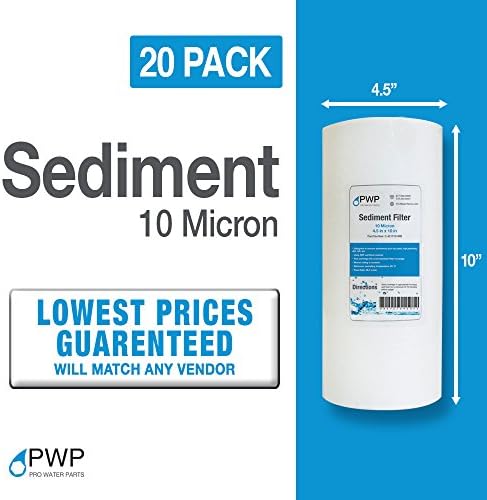 Sediment Melt Blown Water Filter 4.5x10 Jumbo 10 Micron 20 Pack