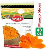 SUNBEST Dried Mango Slices 3 lbs in Resealable Bag, Kosher Certified