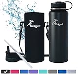 Stainless Steel Vacuum Insulated 40/32 OZ Sports Water Bottle|Best Water Bottle for Men&Women|BUY ONE GET THREE FREE GIFTS-A Straw Lid& A Bottle Pouch & A Bottle Brush