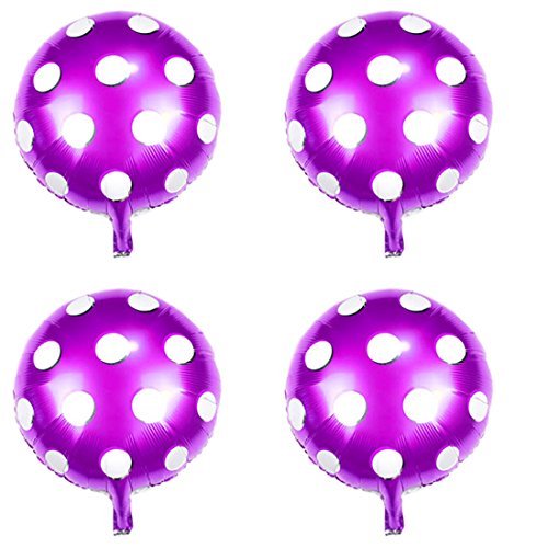 eDealMax Foil modello di puntino Festival ornamento di cerimonia nuziale aerostati dell'elio 18 pollici 4 pezzi Viola