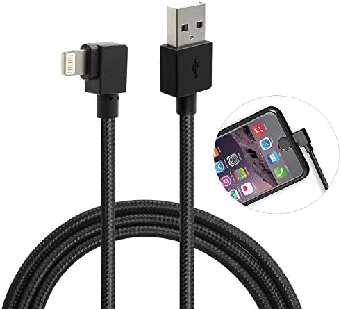 ilandle 90 Degree Lightning Cable L Plug Lightning to USB Cable Braided 3.3ft for iphone 7s/7/6s/6/5s/5 ipad ipod