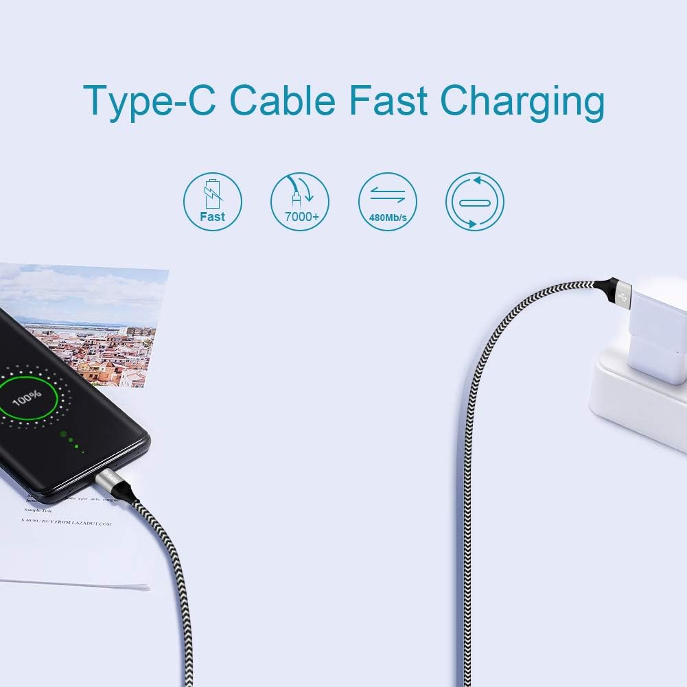USB Type-C Charger Cords 3FT 3FT 6FT for Samsung Galaxy A50 A20 S10E S10 Plus S20 S20+ Ultra Tab S4 S5E Note 10 9 A40 A30 A70 A80,LG G8 V35 Thinq,Moto Z3 Z2 Play Phone Charging Cable,Fast Charge Wire