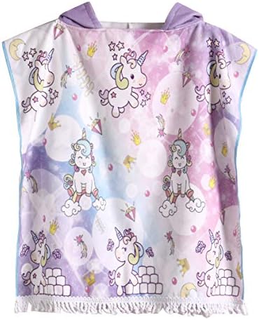 CADITEX Toddler Hooded Beach Bath Towel - Kids Hooded Bath/Beach Towel Girls Boys Cute Cartoon Animal Full Vitality (Unicorn-1)