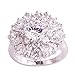 Psiroy Women's Statement Rings Fashion Jewelry 925 Sterling Silver Plated Cubic Zirconia CZ Cluster Flower Ring Size 8