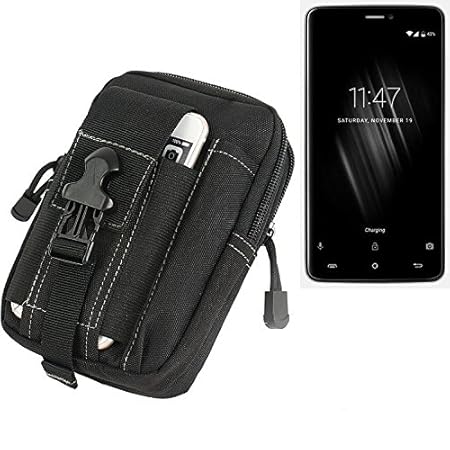K-S-Trade Gürtel Tasche für Cubot Max Gürteltasche Schutzhülle Handy Hülle Smartphone Outdoor Handyhülle schwarz Zusatzfächer