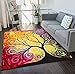 Fairytale Multi Yellow Orange Red Nature Modern Abstract Painting Brush Stroke Area Rug 5 x 7 ( 5'3