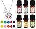 Tree of Life Essential Oil Diffuser Necklace Gift Set Stainless Steel One Piece Locket Pendant, 24 Adjustable Chain & 6 Synergy Blends (Unwind, Health, Serenity, Vitality, Romance, Immunity)