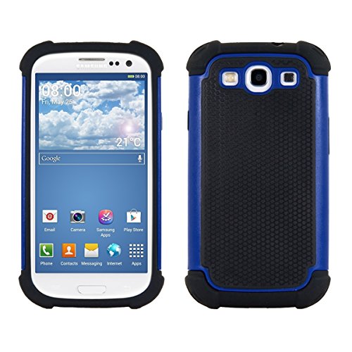 kwmobile Full Armor Case for Samsung Galaxy S3 / S3 Neo - Heavy Duty Shockproof Protective Hybrid Case Cover - Blue/Black