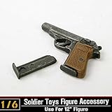 unbrand 1/6 Scale Weapon Model Automatic Pistol Walther PPK Gun F 12