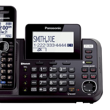 Panasonic KX-TG9552B Link2Cell Bluetooth Enabled 2-Line Phone with Answering Machine (3 Handset)