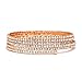 Mariell Coil-Style Rose Gold Rhinestone 5-Row Adjustable Cuff Bangle Bracelet for Prom or Weddings