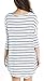 Urban CoCo Women's Basic Striped Loose Blouse 3/4 Sleeve Tops Hi-Low Hem Style (Large, White)