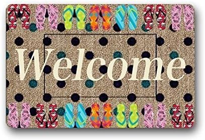 Custom Machine-washable Door Mat Flip Flop Summer Beach Indoor/Outdoor Decor Rug Doormat 23.6"(L) x 15.7"(W)
