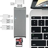 USB C Hub, SUPVIN USB Type C Adapter 3.1 with Type C Charging Port, 4K HDMI Output, Card Reader, 2 USB 3.0 Ports for MacBook Pro 2017/2016, Google Chromebook 2016 and more USB C Devices (Space Grey)