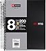 Miquelrius 8 Subject Spiral Notebook, College Ruled, Black (6