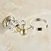 OWOFAN Liquid Soap Dispenser Pump 6.8 oz Wall Mounted Bathroom Lavatory Lotion Dispenser with Glass Bottle, Brass Golden HK-38K