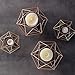 FLAMEER 8-Set Geometric Polished Tealight Candle Holder Table Top Centerpiece Weddings Events Parties Decor - Rose Gold
