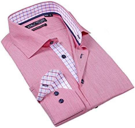 LVs Mens Shirt,Red/Red Check,X-Large