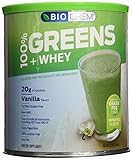 Biochem 100% Greens and Whey Protein Powder, Vanilla, 21.3-Ounce