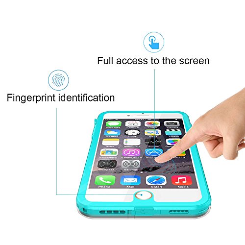 iPhone 7 Waterproof Case, EFFUN IP68 Certified Waterproof Underwater Cover Dustproof Snowproof Shockproof Case with Cell Phone Holder, PH Test Paper , Stylus Pen and Floating Strap Aqua Blue