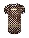 SCREENSHOT SCREENSHOTBRAND-S11781 Mens Hipster Hip-Hop Premium Tees - Stylish Longline Fashion Jersey T-Shirt Logo Pattern - Dark Brown - Large