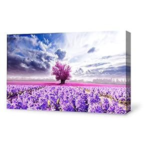 Canvas Wall Art for Living Room,Bedroom Home Artwork Paintings Romantic Lavender Ready to Hang - 12x18 inches