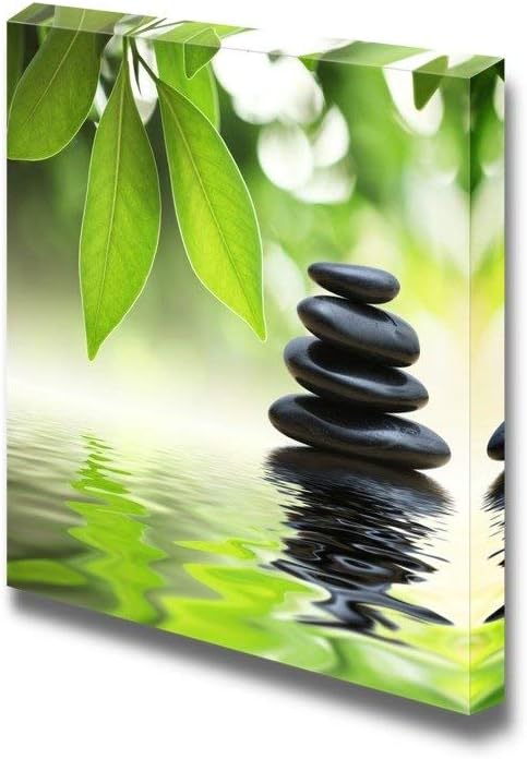 N\A Leinwanddrucke Wandkunst - Zen-Basaltsteine in einem Teich