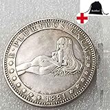 GoolCoinKit Flower Girl Great Commemorative Coins - 1881 Hobo Nickel Coin -Discover History of US Coins-Handmade Coins-Creative Keychain Pendant CoolGoodsKit