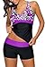 Chase Secret Womens Two Pieces Tankini Top with Boyshort Swimsuit Swimwear S-XXL